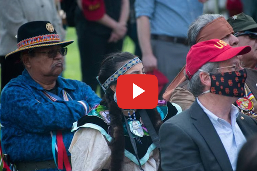 Native American community gathering together at USC's campus